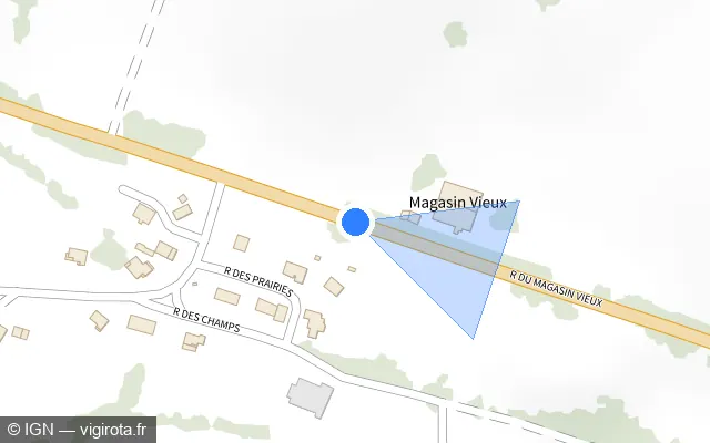 Vue plan de l'emplacement du radar tourelle à Chapelle-d'Huin