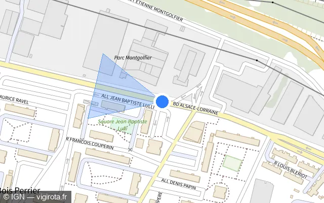 Vue plan de l'emplacement du radar tourelle à Rosny-sous-Bois