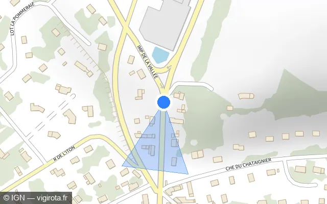 Vue plan de l'emplacement du radar tourelle à Normanville