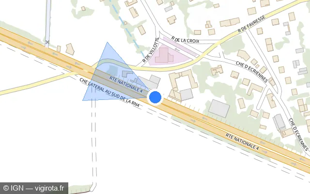 Vue plan de l'emplacement du radar tourelle à Vauclerc