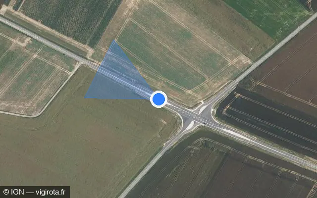 Vue satellite de l'emplacement du radar tourelle à Francastel