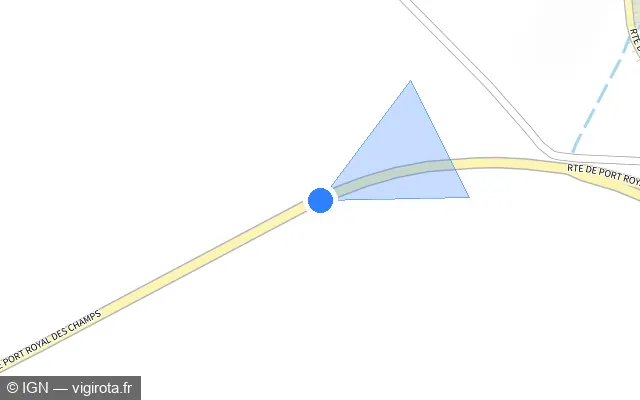 Vue plan de l'emplacement du radar tourelle à Magny-les-Hameaux