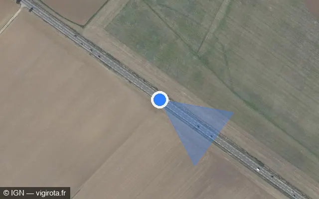 Vue satellite de l'emplacement du radar tourelle à Ouges