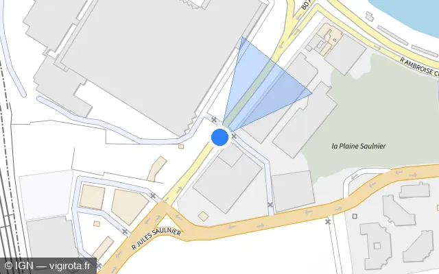 Vue plan de l'emplacement du radar tourelle à Saint-Denis