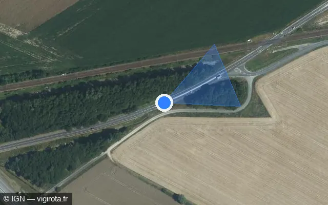 Vue satellite de l'emplacement du radar tourelle à Ectot-lès-Baons
