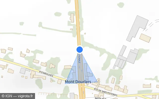 Vue plan de l'emplacement du radar tourelle à Dourlers