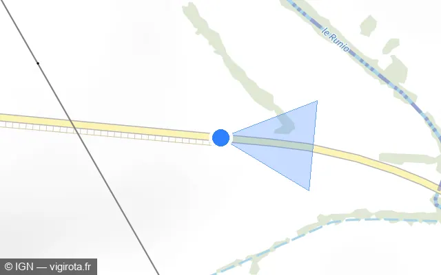 Vue plan de l'emplacement du radar tourelle à Crédin