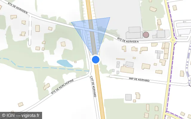 Vue plan de l'emplacement du radar tourelle à Calan