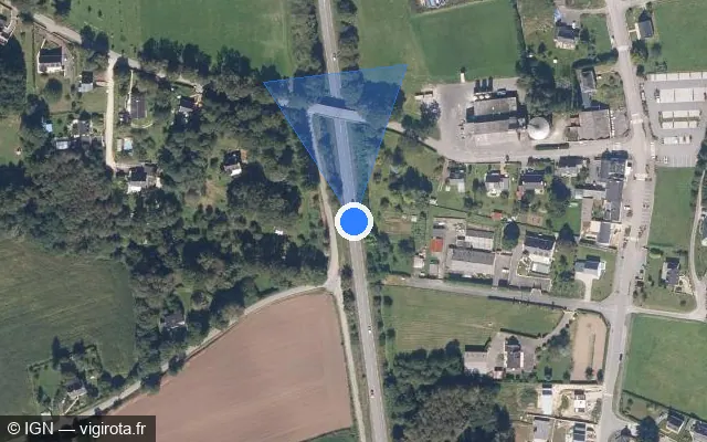 Vue satellite de l'emplacement du radar tourelle à Calan