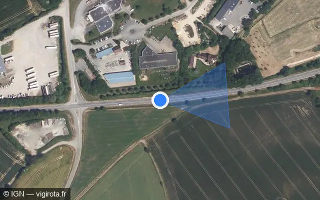 Vue satellite de l'emplacement du radar tourelle à Bellême
