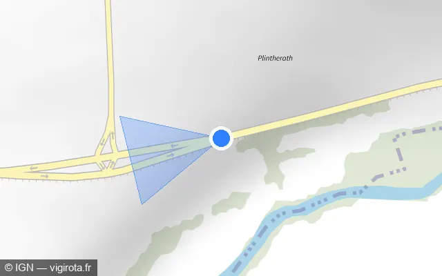 Vue plan de l'emplacement du radar tourelle à Créhange
