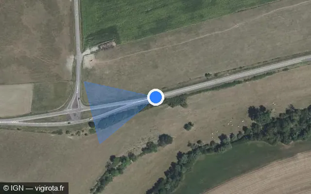 Vue satellite de l'emplacement du radar tourelle à Créhange