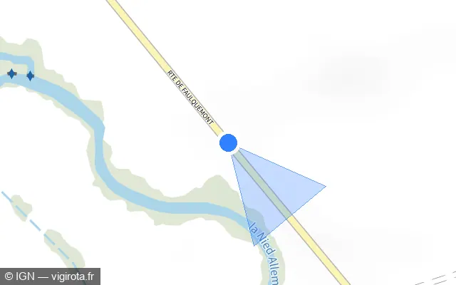 Vue plan de l'emplacement du radar tourelle à Fouligny