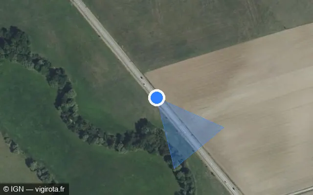 Vue satellite de l'emplacement du radar tourelle à Fouligny