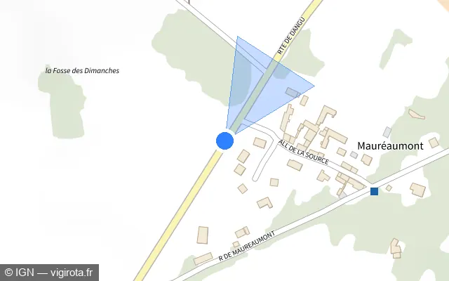 Vue plan de l'emplacement du radar tourelle à Courcelles-lès-Gisors