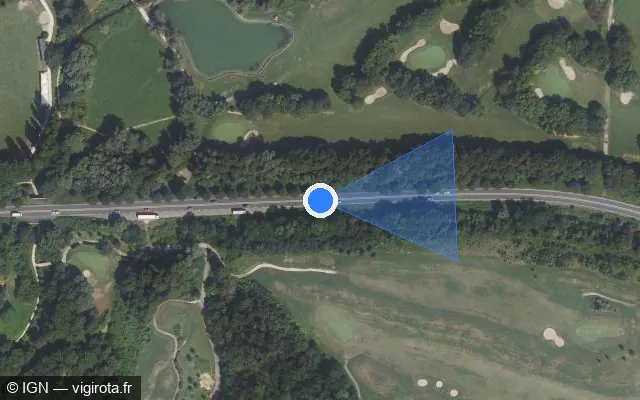Vue satellite de l'emplacement du radar tourelle à Marolles-en-Brie