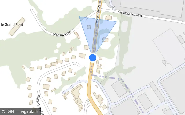 Vue plan de l'emplacement du radar tourelle à Saint-Florentin