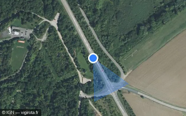 Vue satellite de l'emplacement du radar tourelle à Pournoy-la-Grasse
