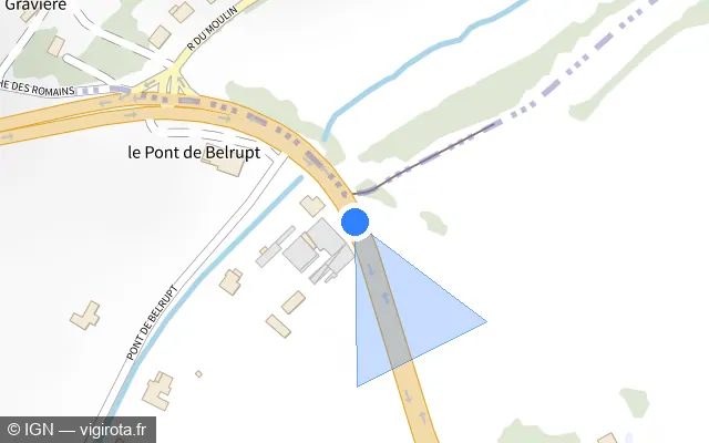 Vue plan de l'emplacement du radar tourelle à Haudainville