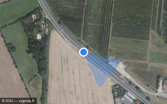 Vue satellite de l'emplacement du radar tourelle à Noiseau