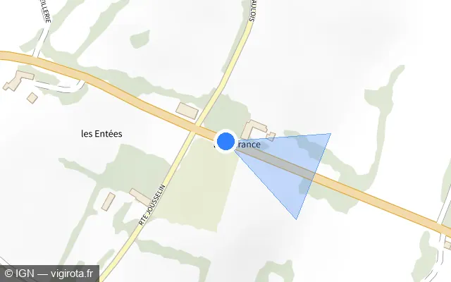 Vue plan de l'emplacement du radar tourelle à Dame-Marie