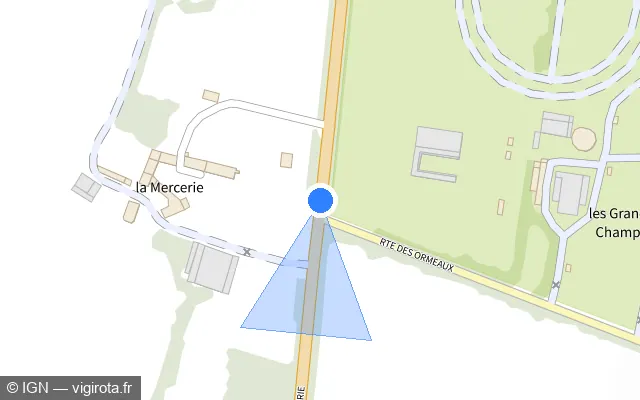 Vue plan de l'emplacement du radar tourelle à Champcerie