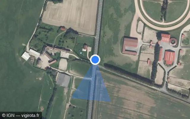 Vue satellite de l'emplacement du radar tourelle à Champcerie
