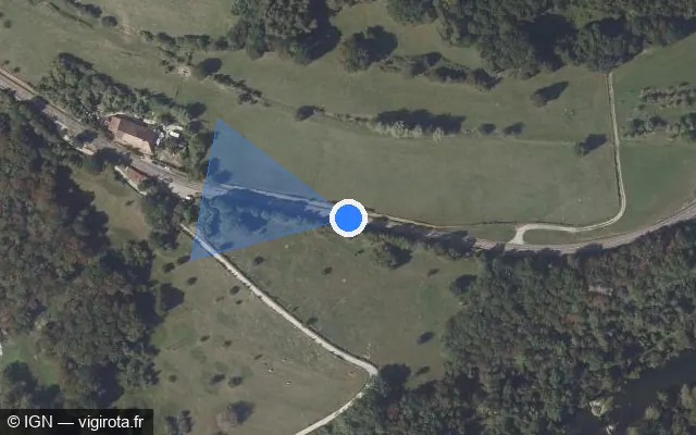 Vue satellite de l'emplacement du radar tourelle à Cademène