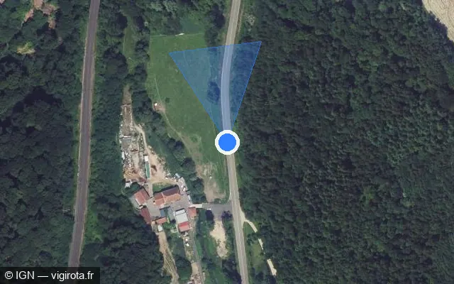 Vue satellite de l'emplacement du radar tourelle à Hombourg-Haut