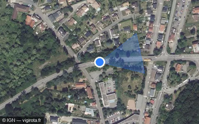 Vue satellite de l'emplacement du radar tourelle à Saint-Avold
