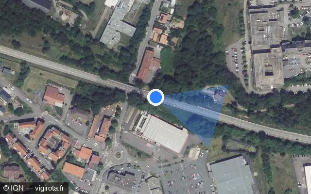 Vue satellite de l'emplacement du radar tourelle à Saint-Avold