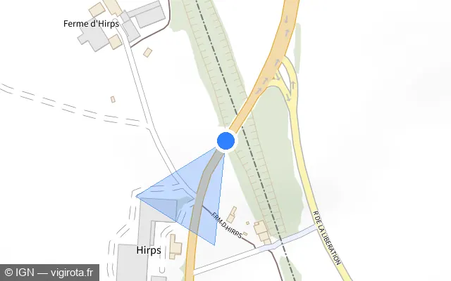 Vue plan de l'emplacement du radar tourelle à Audun-le-Tiche