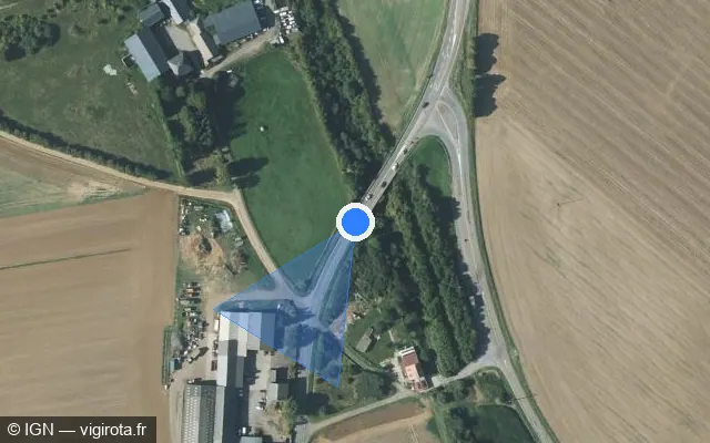 Vue satellite de l'emplacement du radar tourelle à Audun-le-Tiche