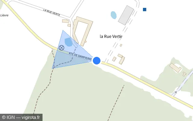 Vue plan de l'emplacement du radar tourelle à Les Essarts-le-Roi