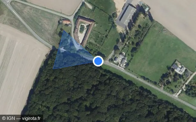 Vue satellite de l'emplacement du radar tourelle à Les Essarts-le-Roi