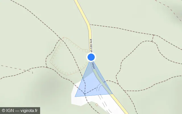 Vue plan de l'emplacement du radar tourelle à Auffargis