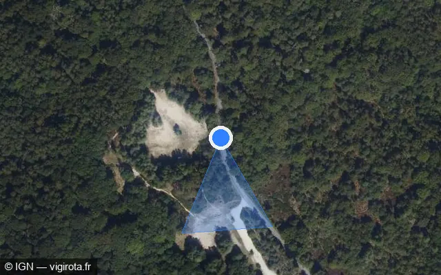 Vue satellite de l'emplacement du radar tourelle à Auffargis
