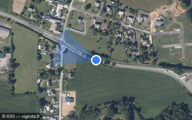 Vue satellite de l'emplacement du radar tourelle à Josselin