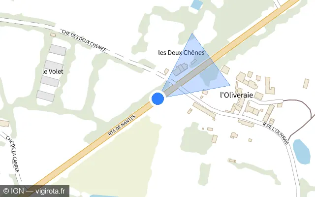 Vue plan de l'emplacement du radar tourelle à Saint-Martin-du-Fouilloux