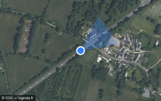 Vue satellite de l'emplacement du radar tourelle à Saint-Martin-du-Fouilloux