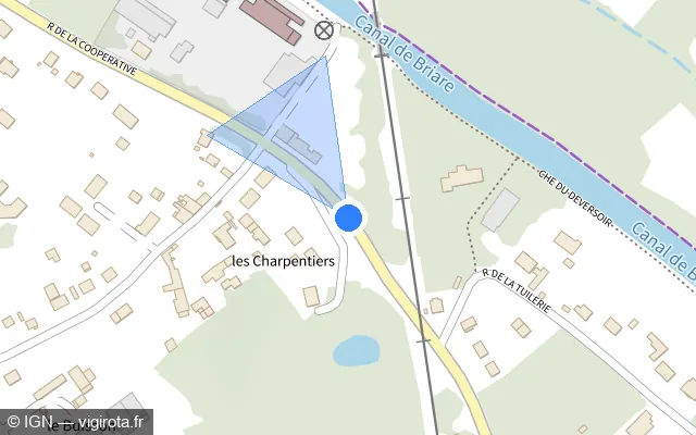 Vue plan de l'emplacement du radar tourelle à Amilly