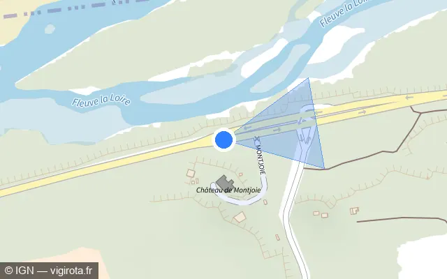 Vue plan de l'emplacement du radar tourelle à Lussault-sur-Loire
