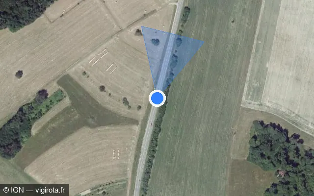 Vue satellite de l'emplacement du radar tourelle à Hottviller