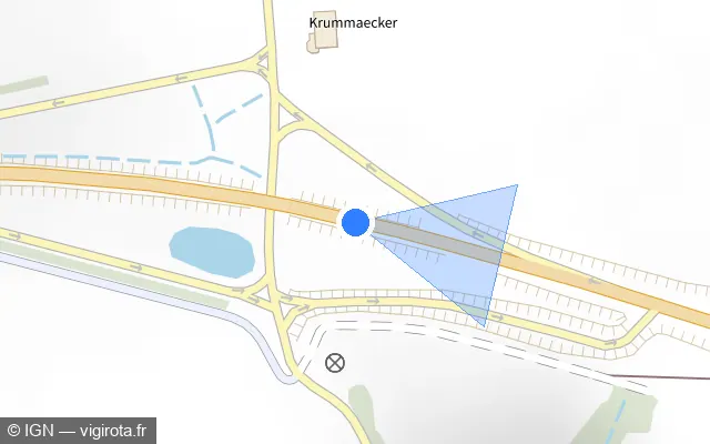 Vue plan de l'emplacement du radar tourelle à Epping