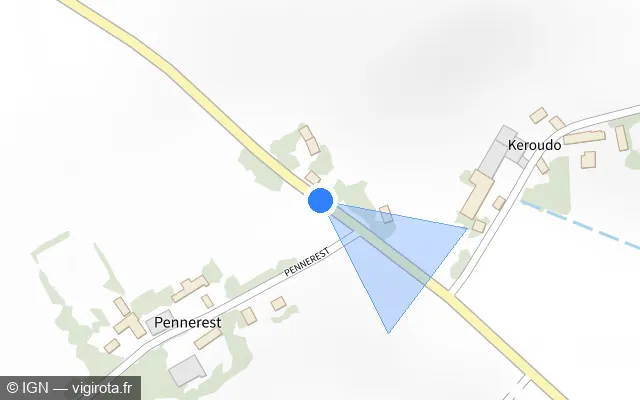 Vue plan de l'emplacement du radar tourelle à Noyal-Pontivy
