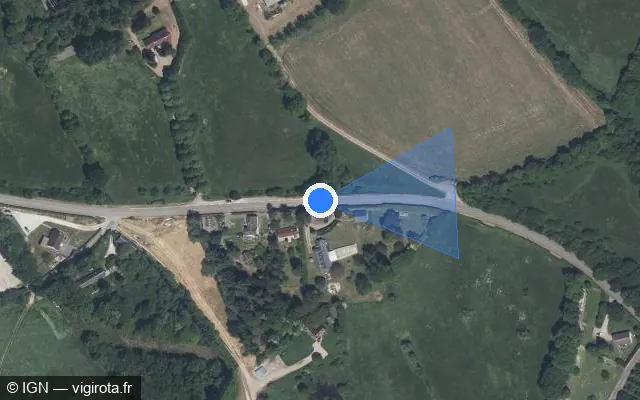 Vue satellite de l'emplacement du radar tourelle à Touquettes