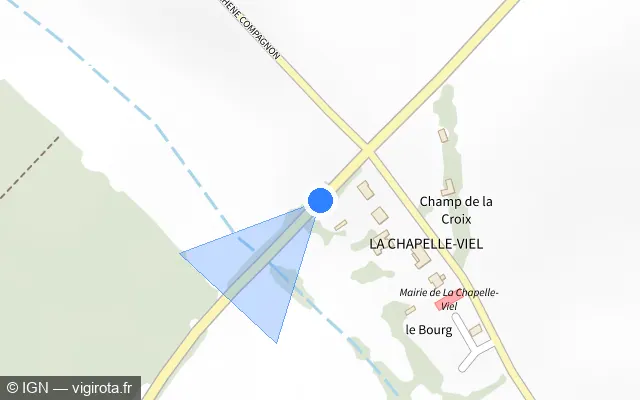 Vue plan de l'emplacement du radar tourelle à La Chapelle-Viel