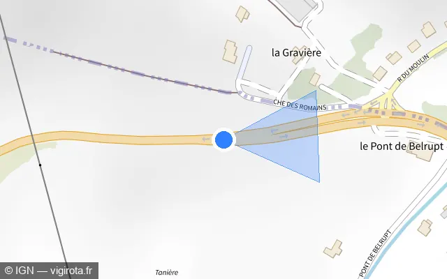 Vue plan de l'emplacement du radar tourelle à Haudainville