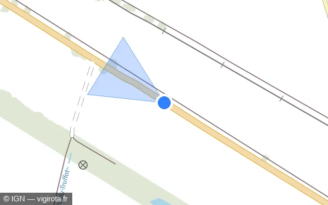 Vue plan de l'emplacement du radar tourelle à Chappes