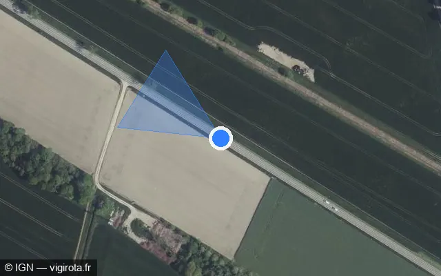 Vue satellite de l'emplacement du radar tourelle à Chappes
